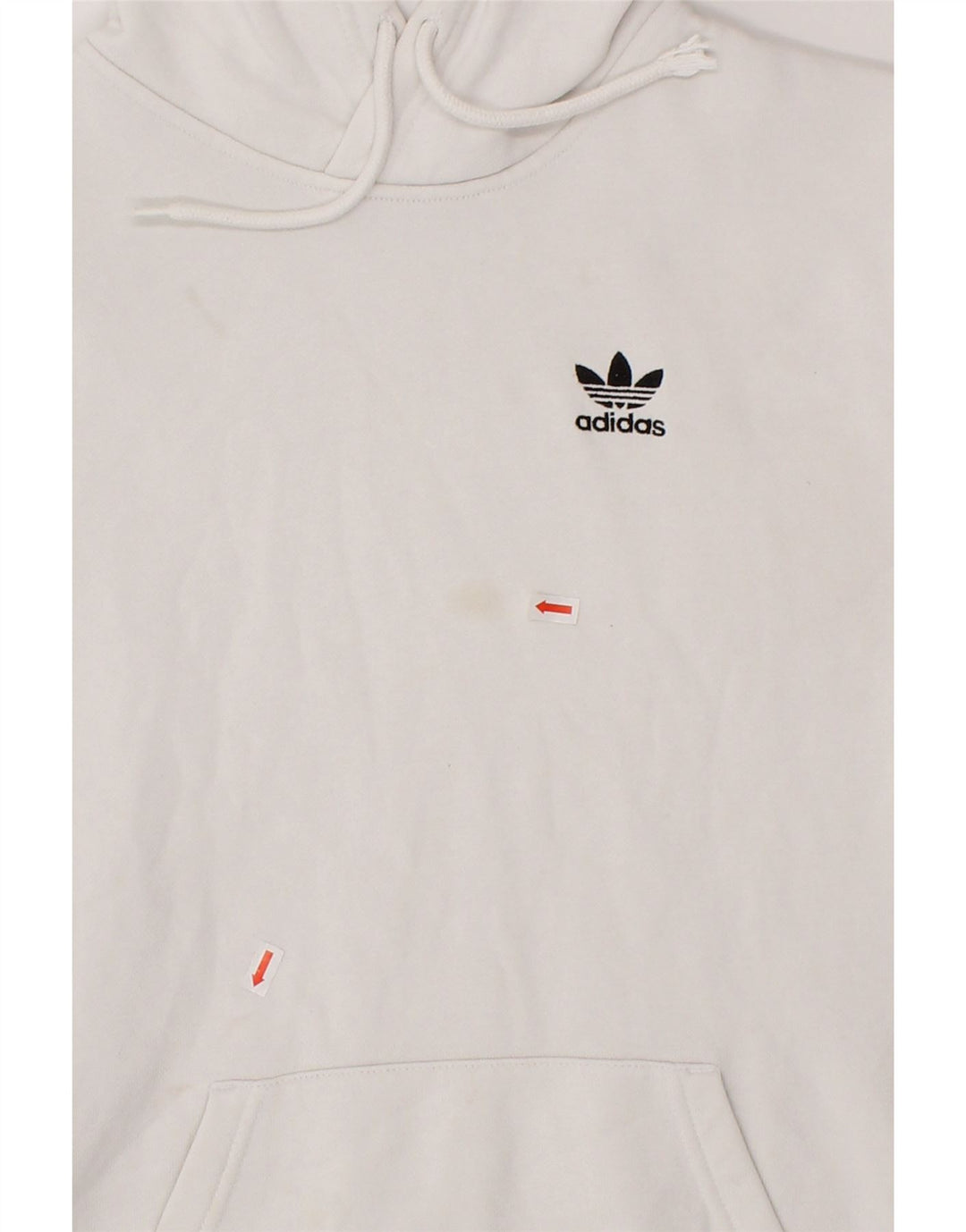 ADIDAS Mens Hoodie Jumper XS White Cotton Vintage Adidas and Second-Hand Adidas from Messina Hembry 