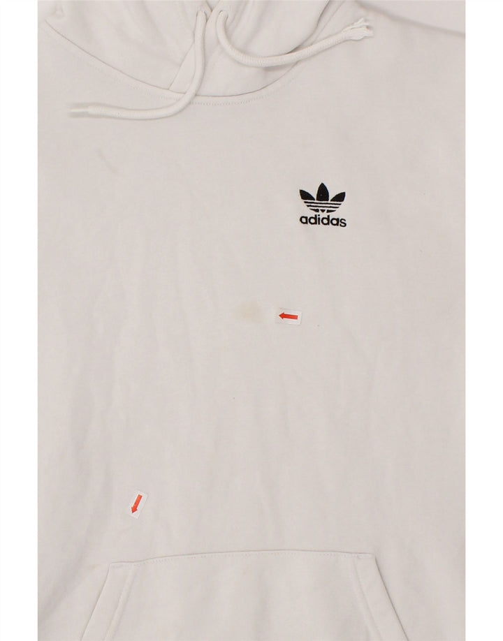ADIDAS Mens Hoodie Jumper XS White Cotton Vintage Adidas and Second-Hand Adidas from Messina Hembry 