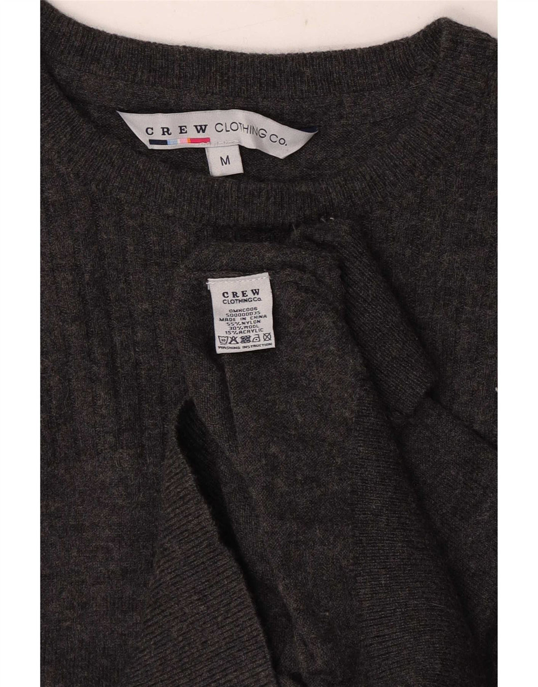 Suéter masculino com gola canoa para tripulação, nylon cinza médio