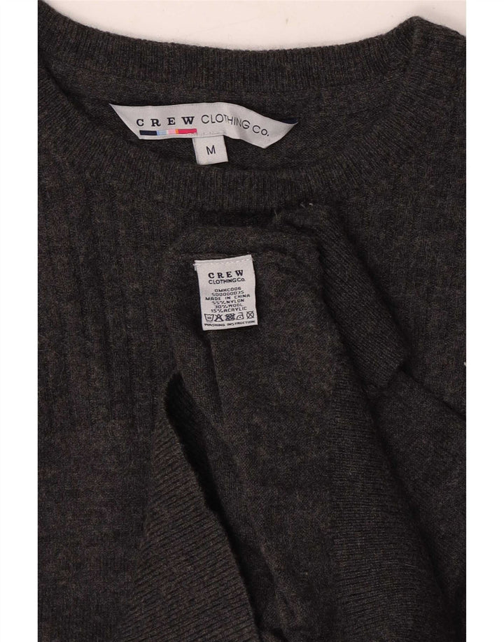 Suéter masculino com gola canoa para tripulação, nylon cinza médio