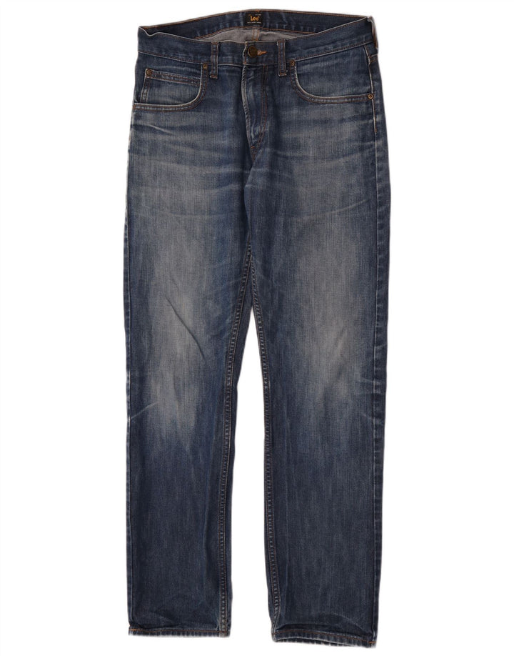 Lee Mens Blake Straight Jeans W31 L32 Azul Algodão