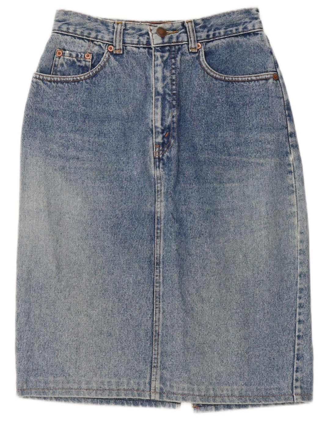 Saia jeans feminina LEVI'S W26 pequeno algodão azul