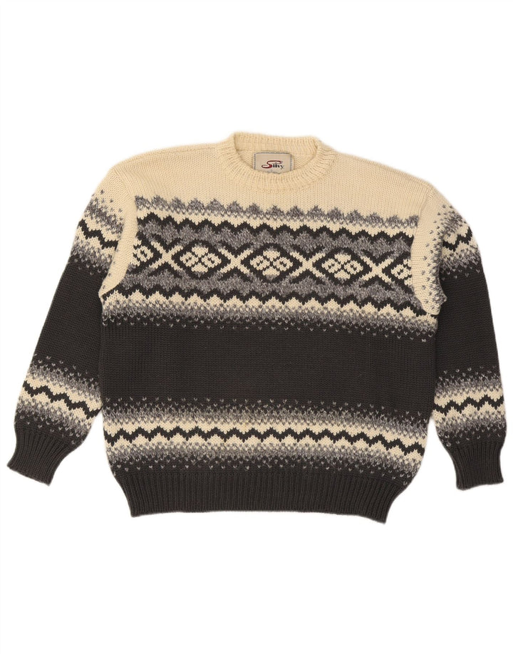 Suéter masculino Silvy com gola redonda IT 48 médio multicolorido Fair Isle