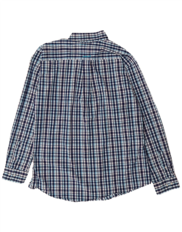 Camisa justa masculina Ariat XL azul xadrez algodão
