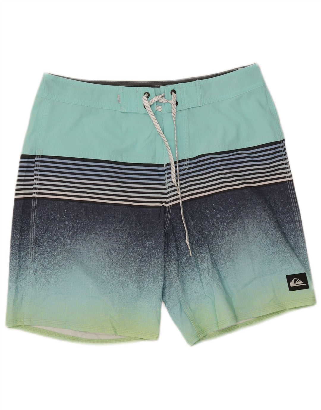 Calções de banho masculinos Quiksilver poliéster listrado turquesa médio