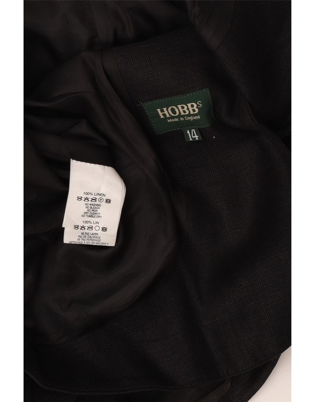 Jaqueta blazer feminina Hobbs Crop 3 botões Reino Unido 14 linho preto médio