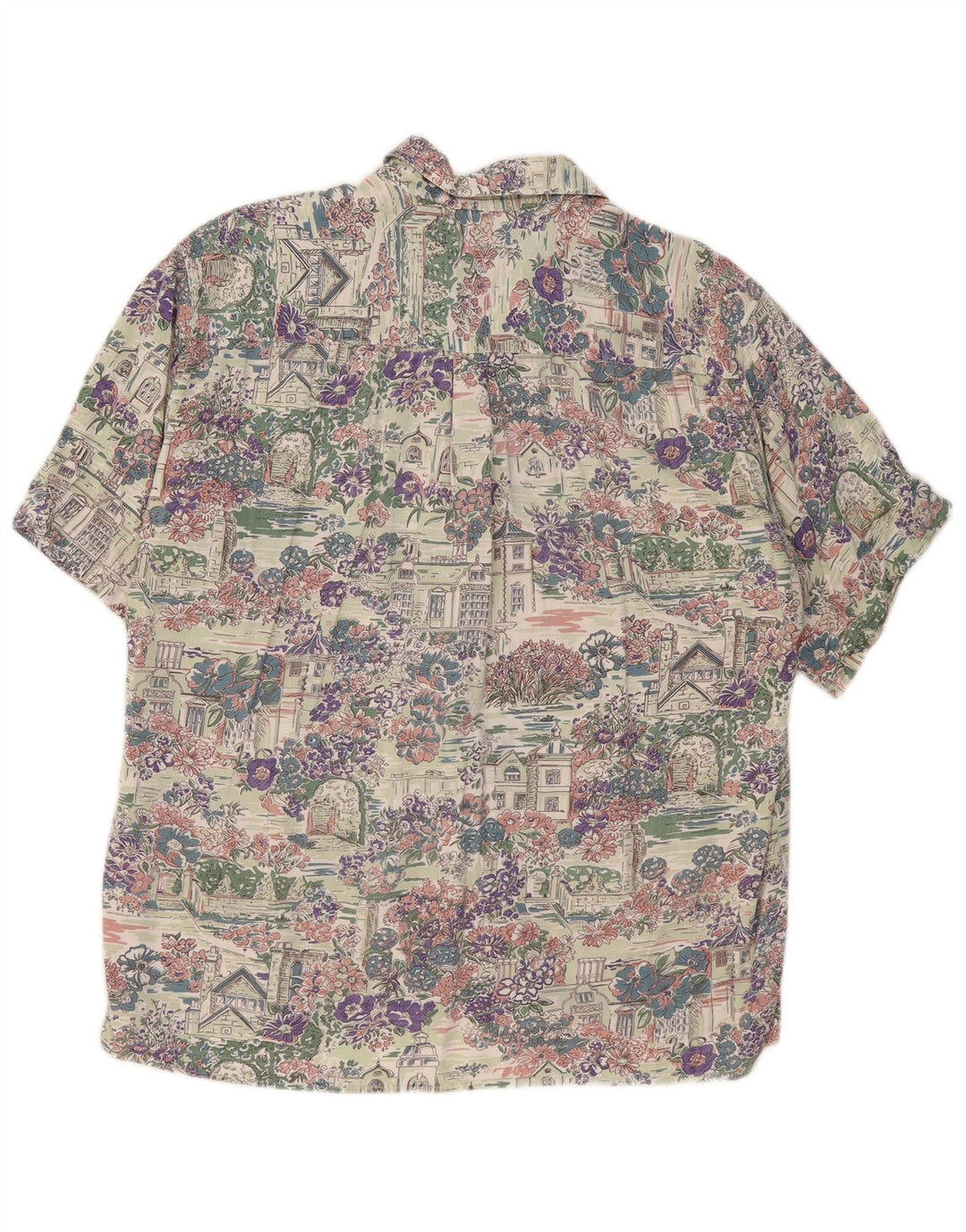 Camisa masculina de manga curta ELEGANCE tamanho 41/42 grande floral multicolorido