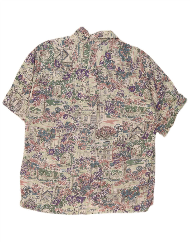 Camisa masculina de manga curta ELEGANCE tamanho 41/42 grande floral multicolorido