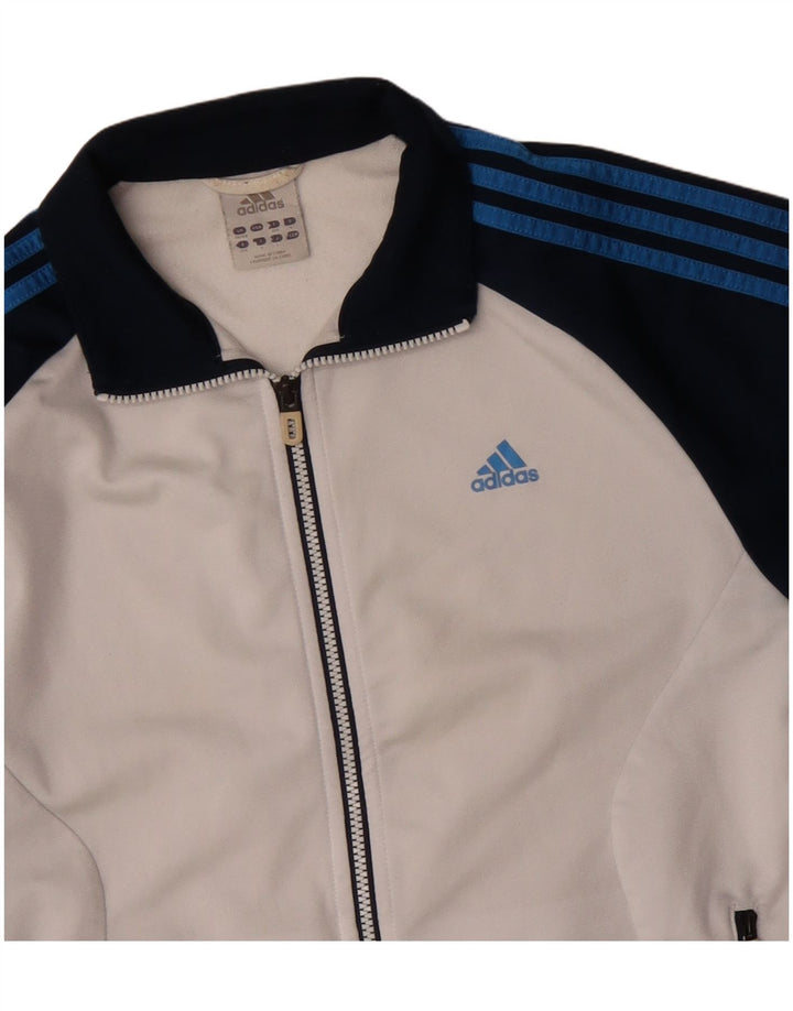 ADIDAS Mens Tracksuit Top Jacket UK 38/40 Medium White Colourblock