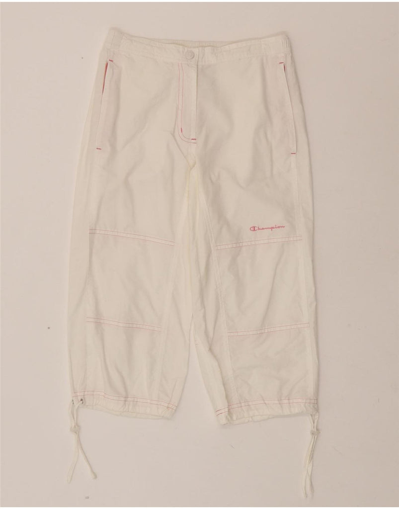 CHAMPION Girls Straight Capri Trousers 9-10 Years Medium W24 L17 White Vintage Champion and Second-Hand Champion from Messina Hembry 