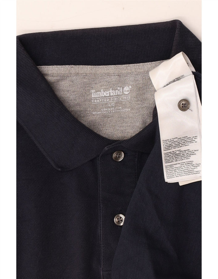 Camisa polo masculina Timberland grande algodão azul marinho