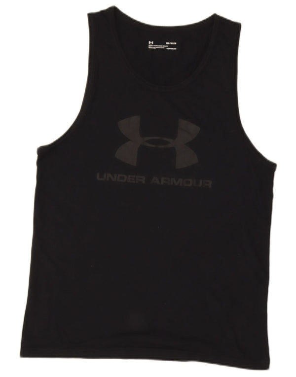 Under ARMOR Colete masculino Heat Gear gráfico top médio algodão preto