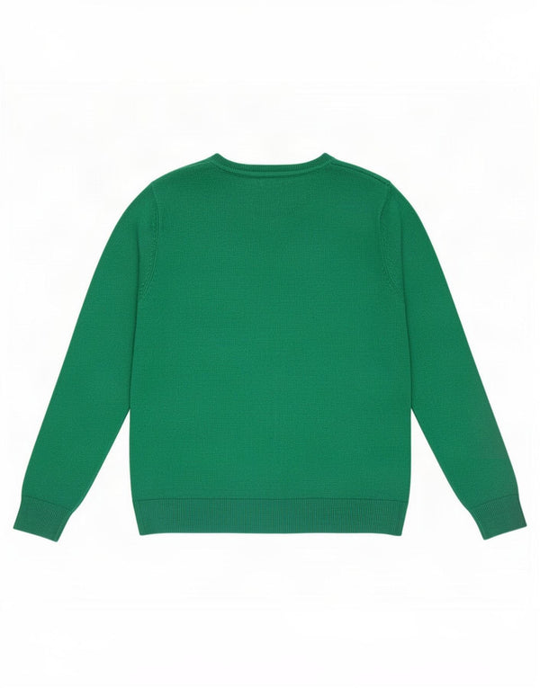 Suéter feminino Marks & Spencer com gola redonda Reino Unido 12 acrílico verde médio
