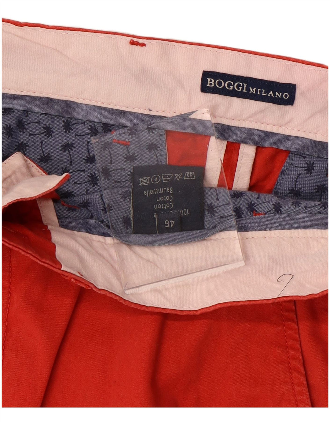 BOGGI Mens Milano Chino Shorts IT 46 Pequeno W34 Algodão Vermelho