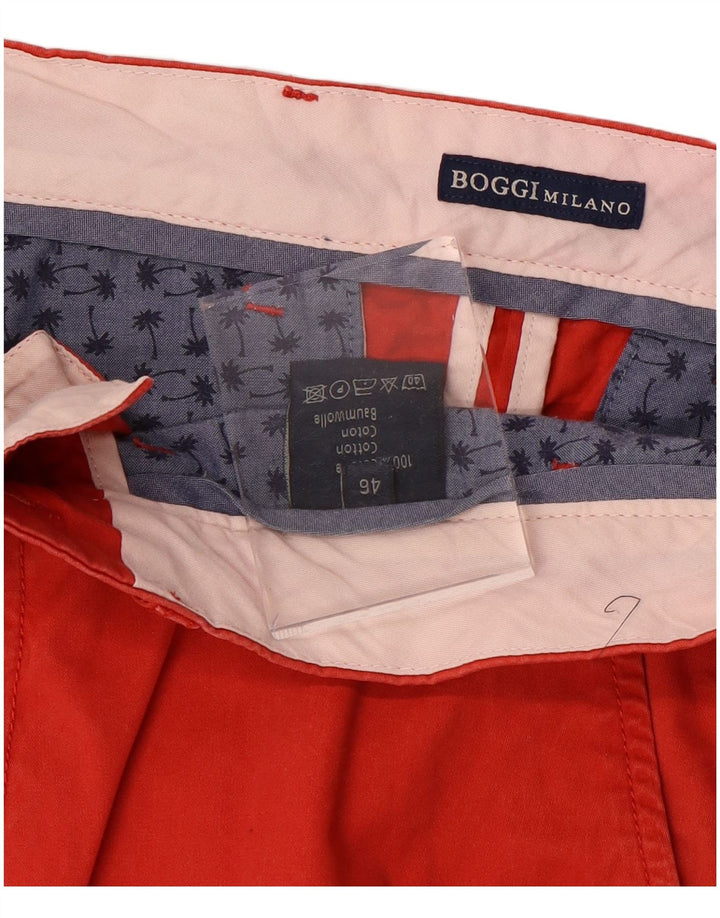 BOGGI Mens Milano Chino Shorts IT 46 Pequeno W34 Algodão Vermelho