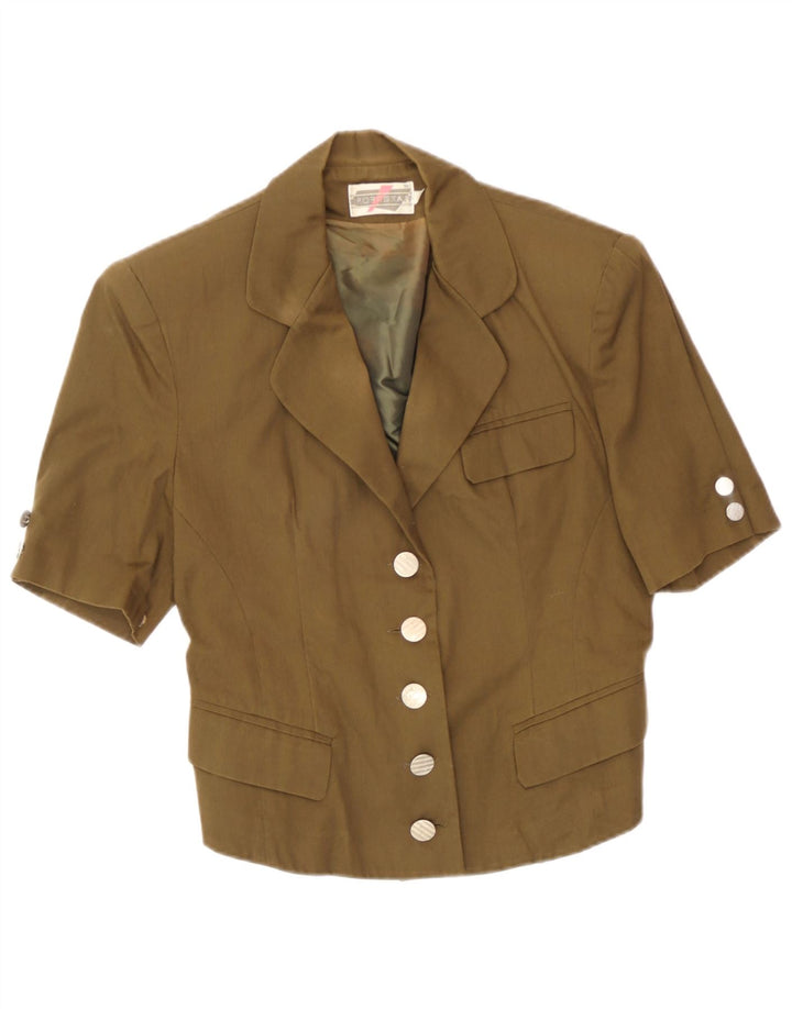 Jaqueta blazer feminina de manga curta com 5 botões Sport Staff IT 42 médio cáqui