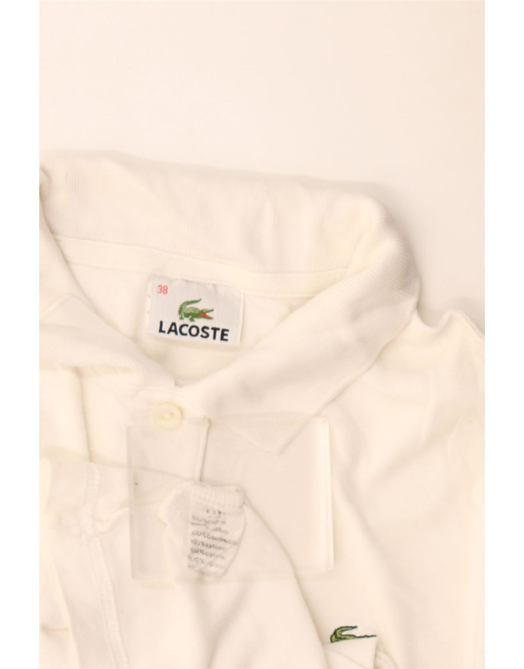 Camisa polo feminina Lacoste tamanho 38 médio algodão branco