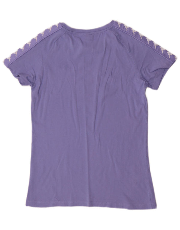 Camiseta feminina Kappa com estampa gráfica UK 14 grande algodão roxo