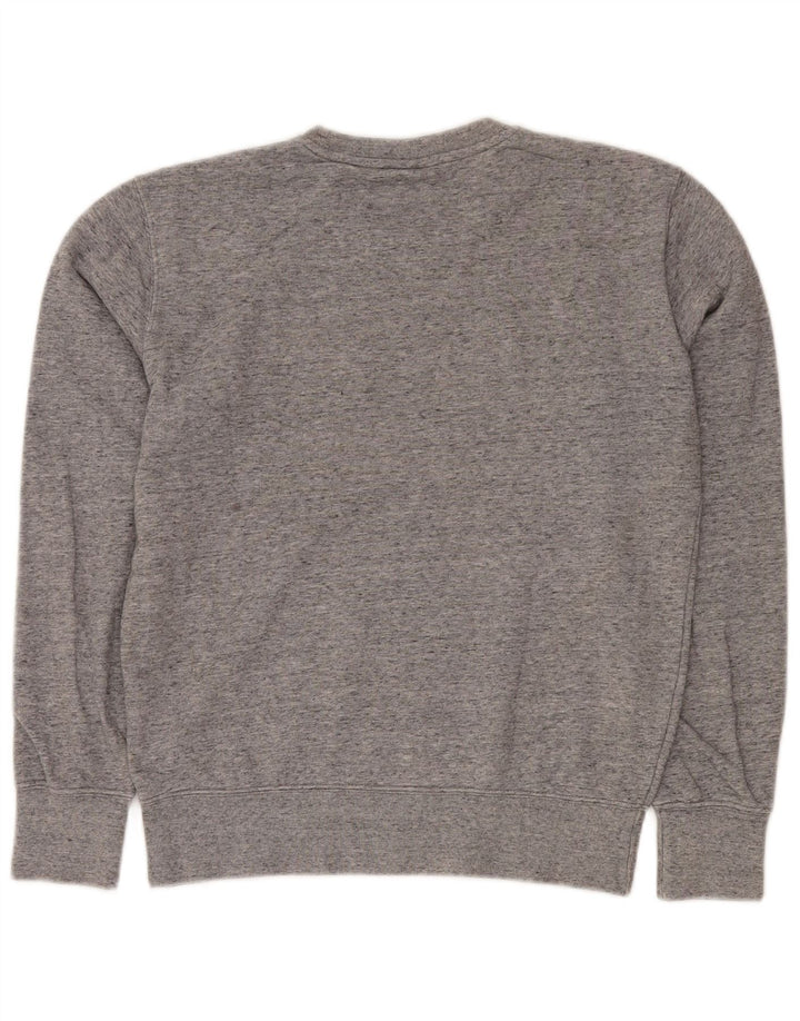 CHAMPION Suéter gráfico masculino com capuz pequeno cinza manchado de algodão