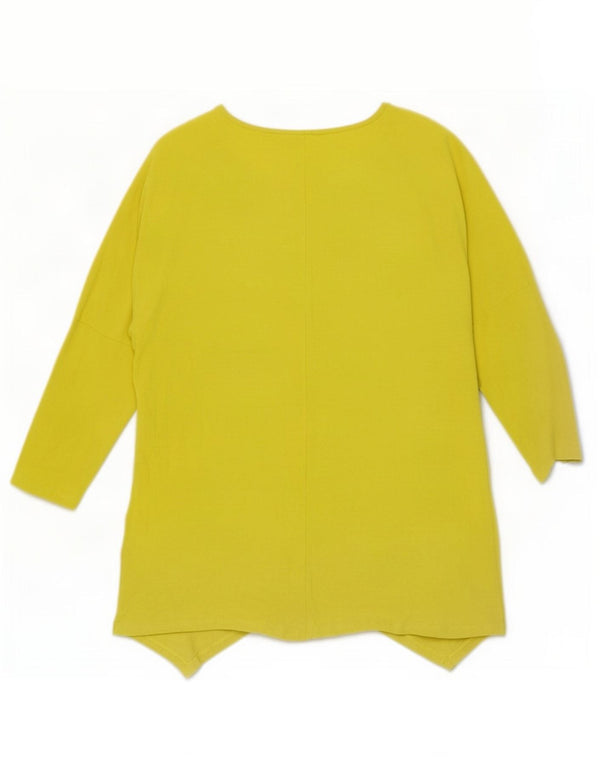 Túnica feminina Phase Eight manga 3/4 oversized UK 10 pequena amarela