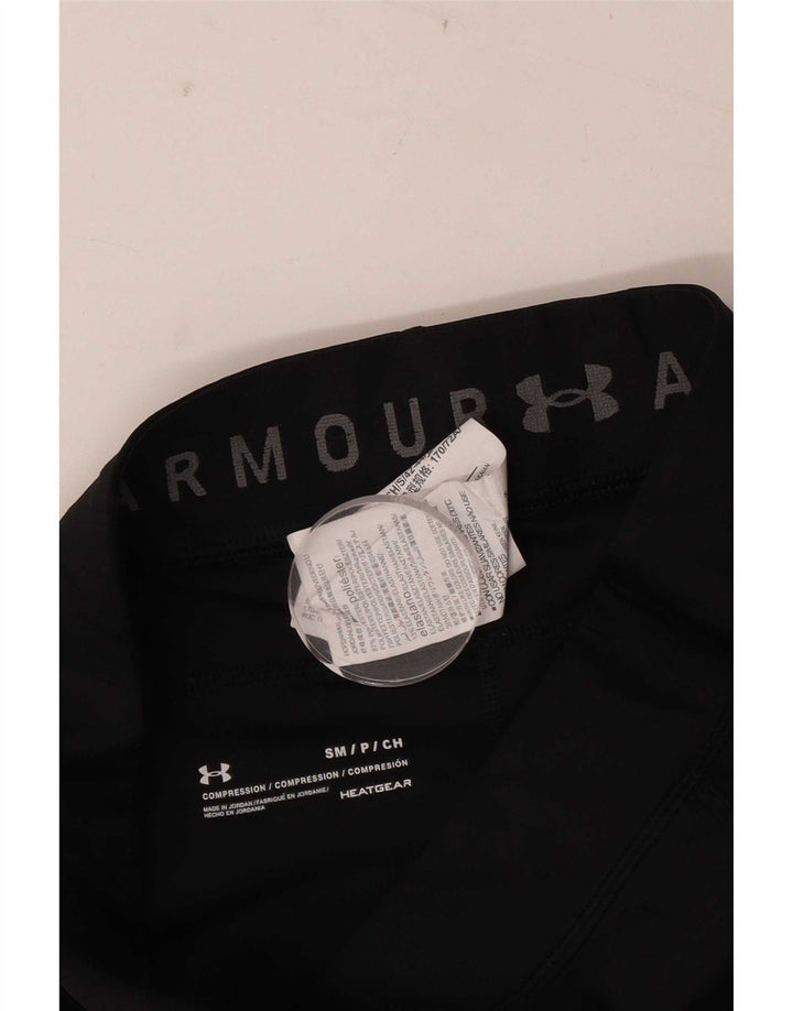 Under Armour Womens Leggings UK 10 Poliéster Geométrico Preto Pequeno