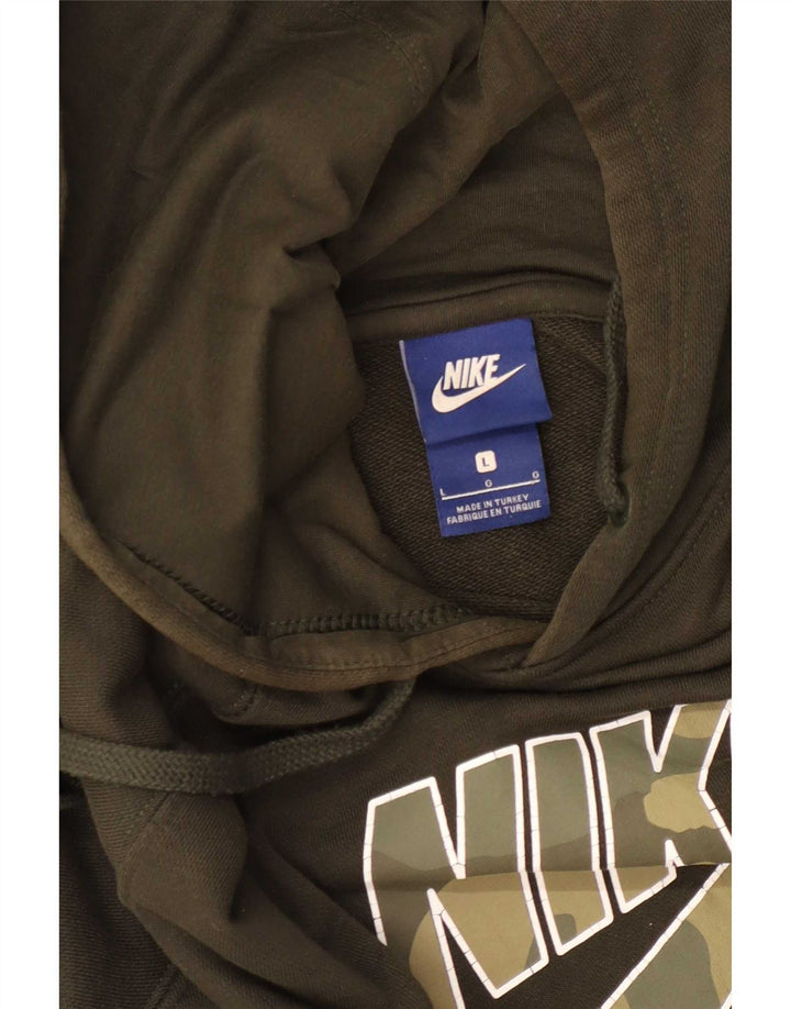 Jumper com capuz gráfico masculino Nike grande cáqui