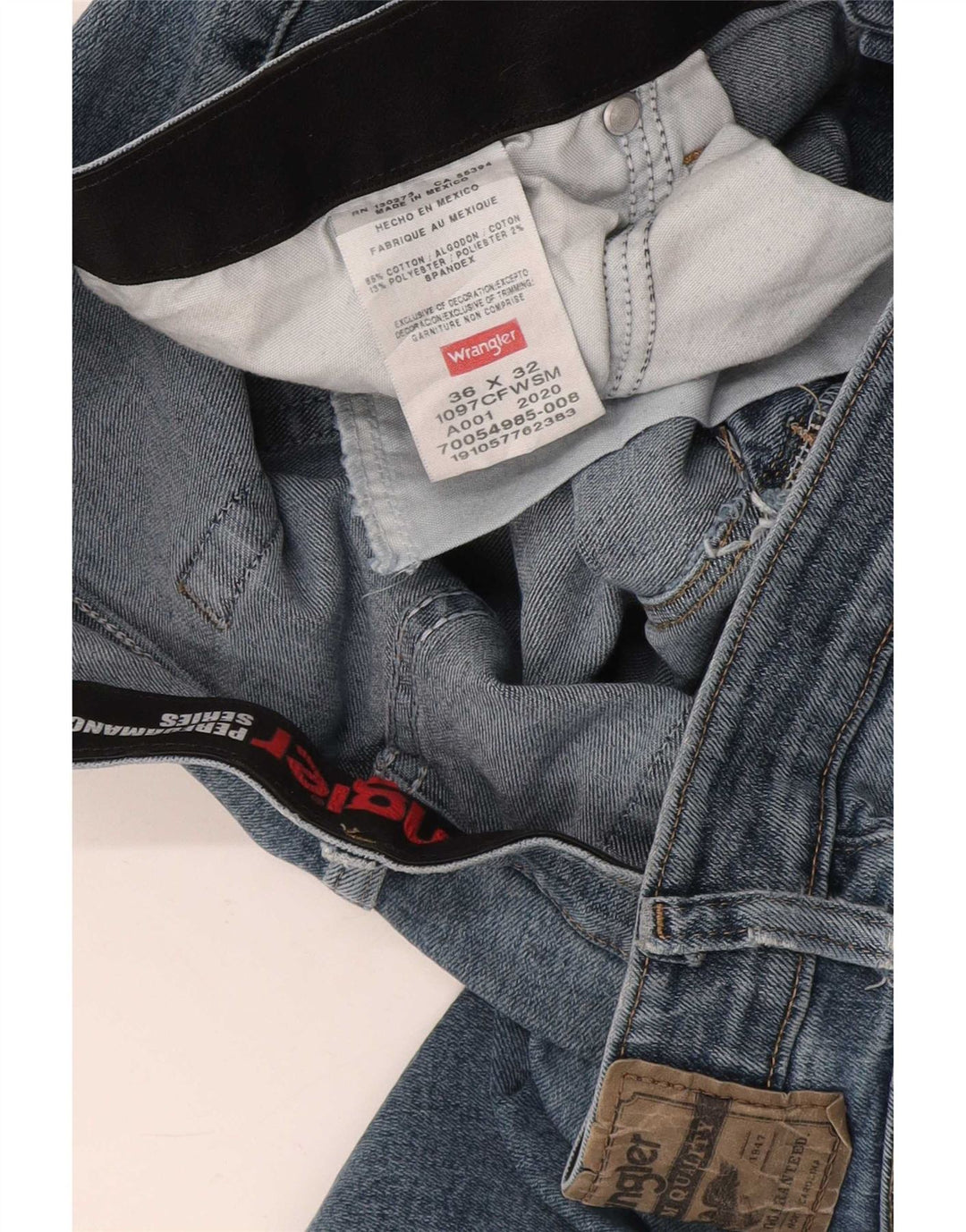 Wrangler Mens Straight Jeans W36 L32 Azul Algodão