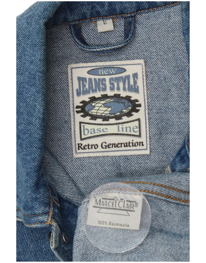 MARCEL CLAIR Mens Denim Gilet UK 40 Large Blue Cotton