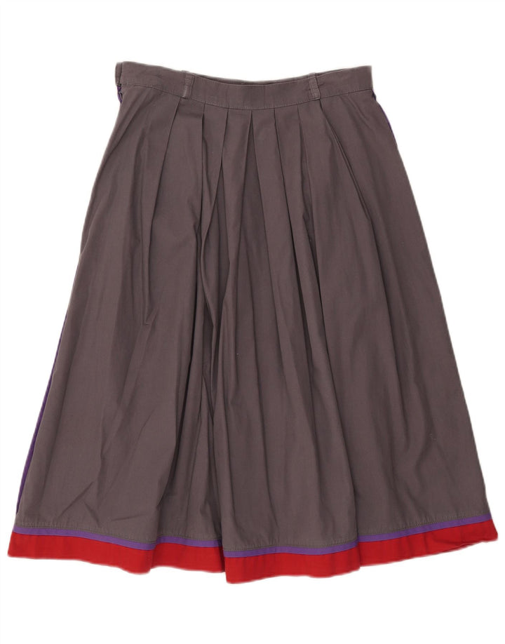 Saia larga feminina vintage EU 40 médio W28 cinza colorblock