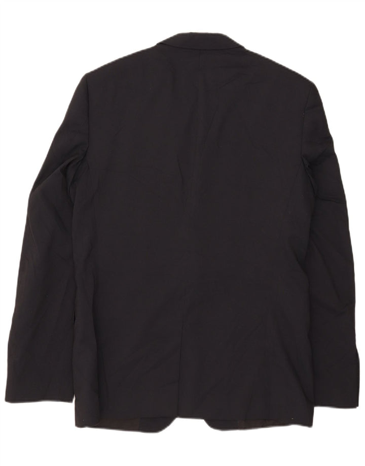 Jaqueta blazer masculina Zara com 2 botões EU 50 poliéster azul marinho médio