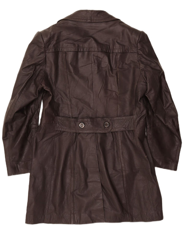 Casaco de couro masculino vintage UK 44 2XL preto