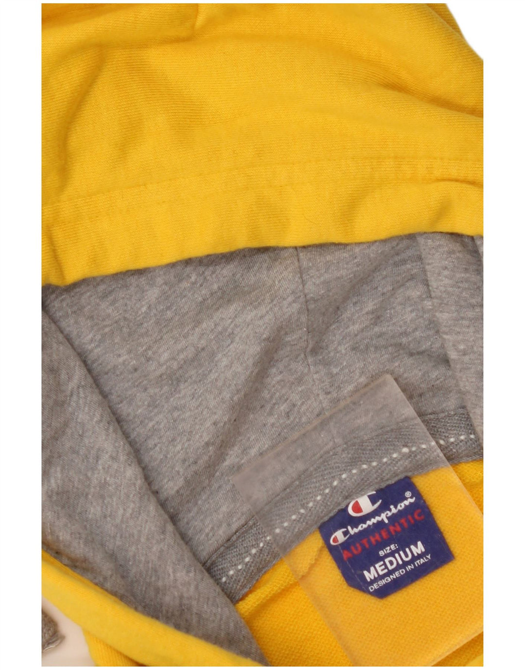 CHAMPION Mens USA Graphic Zip Hoodie Sweater Medium Yellow