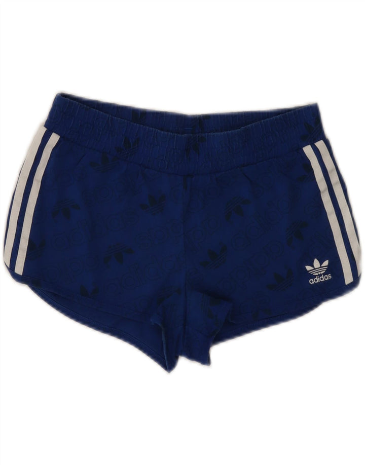 Shorts esportivos gráficos femininos ADIDAS UK 8 pequeno azul