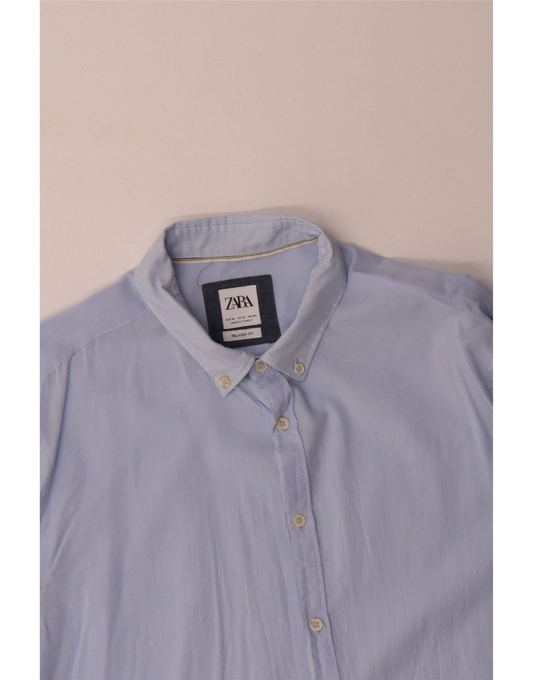 Camisa masculina ZARA com ajuste relaxado XL azul