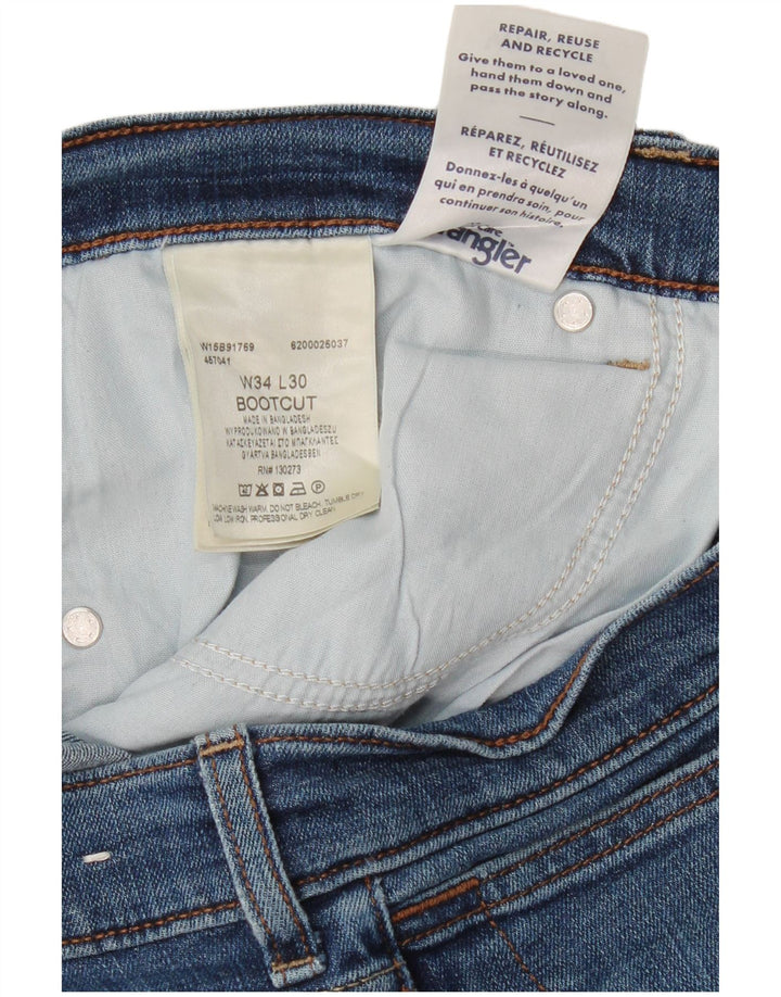 Wrangler Mens Bootcut Jeans W34 L30 Azul Algodão