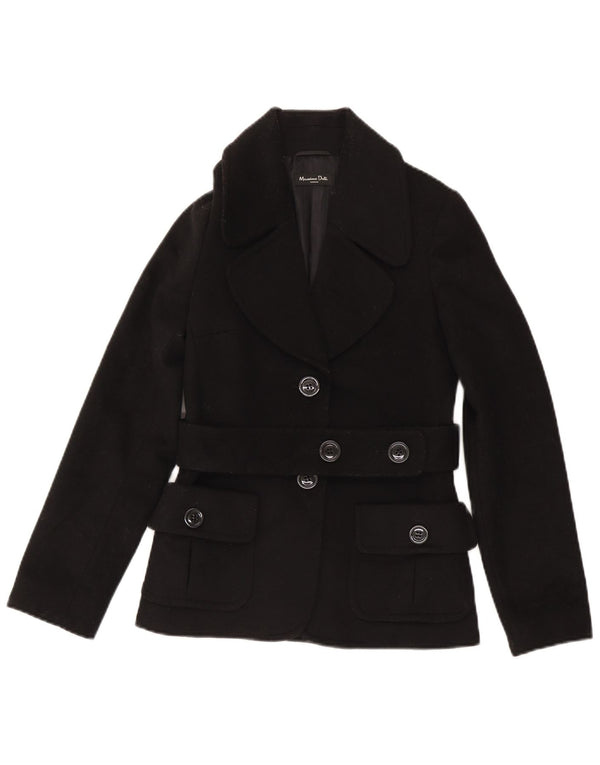 Jaqueta blazer feminina Massimo Dutti com 2 botões EU 36 XS lã preta