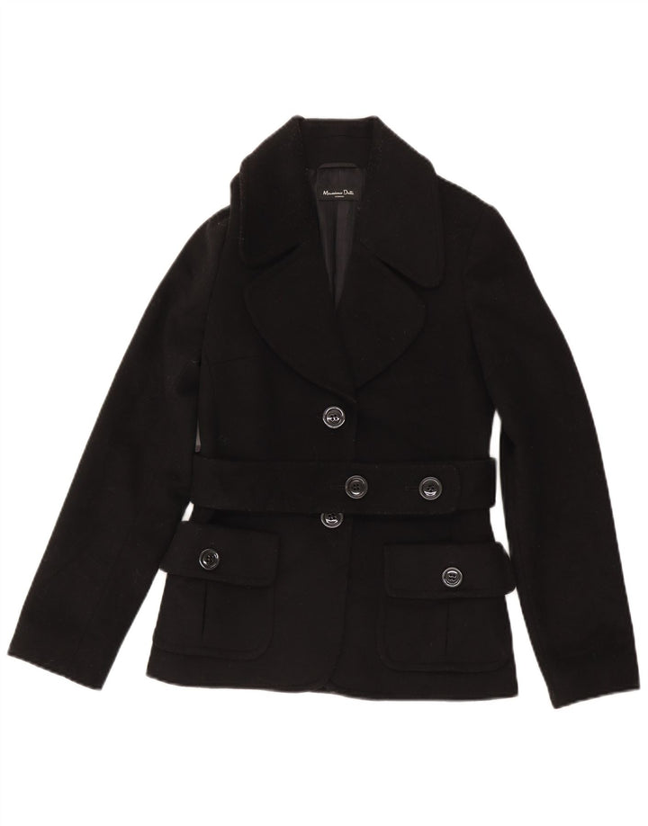 Jaqueta blazer feminina Massimo Dutti com 2 botões EU 36 XS lã preta