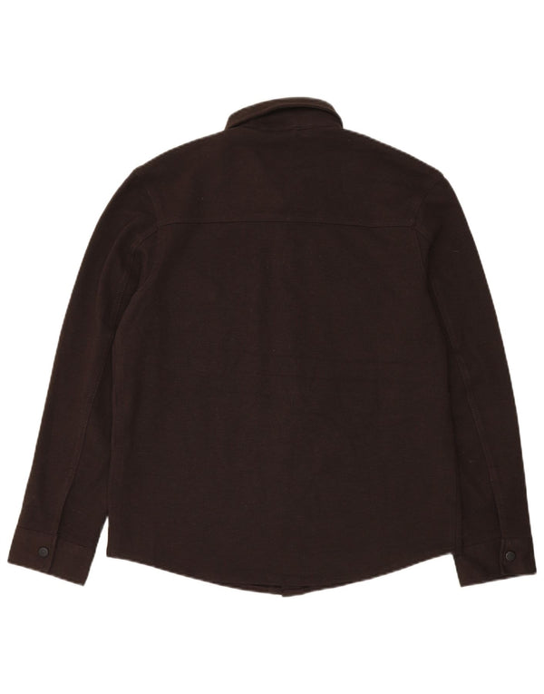 Camisa masculina de flanela ZARA poliéster marrom médio