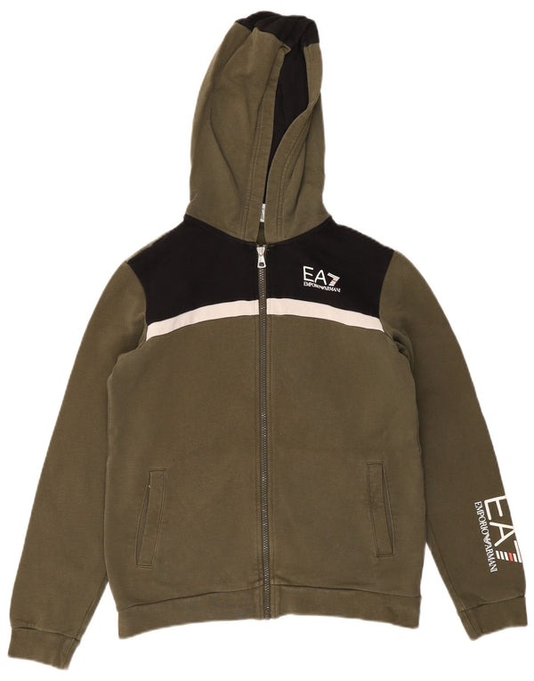 Suéter Emporio Armani Menino com capuz e zíper 13-14 anos cáqui bloco colorido