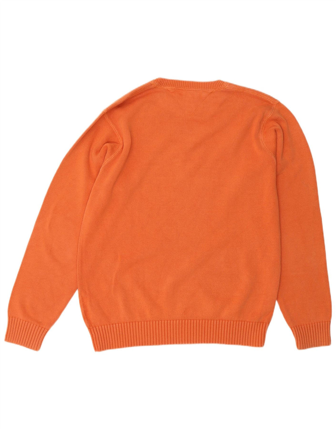 TOMMY HILFIGER Mens Crew Neck Jumper Sweater Medium Orange Cotton