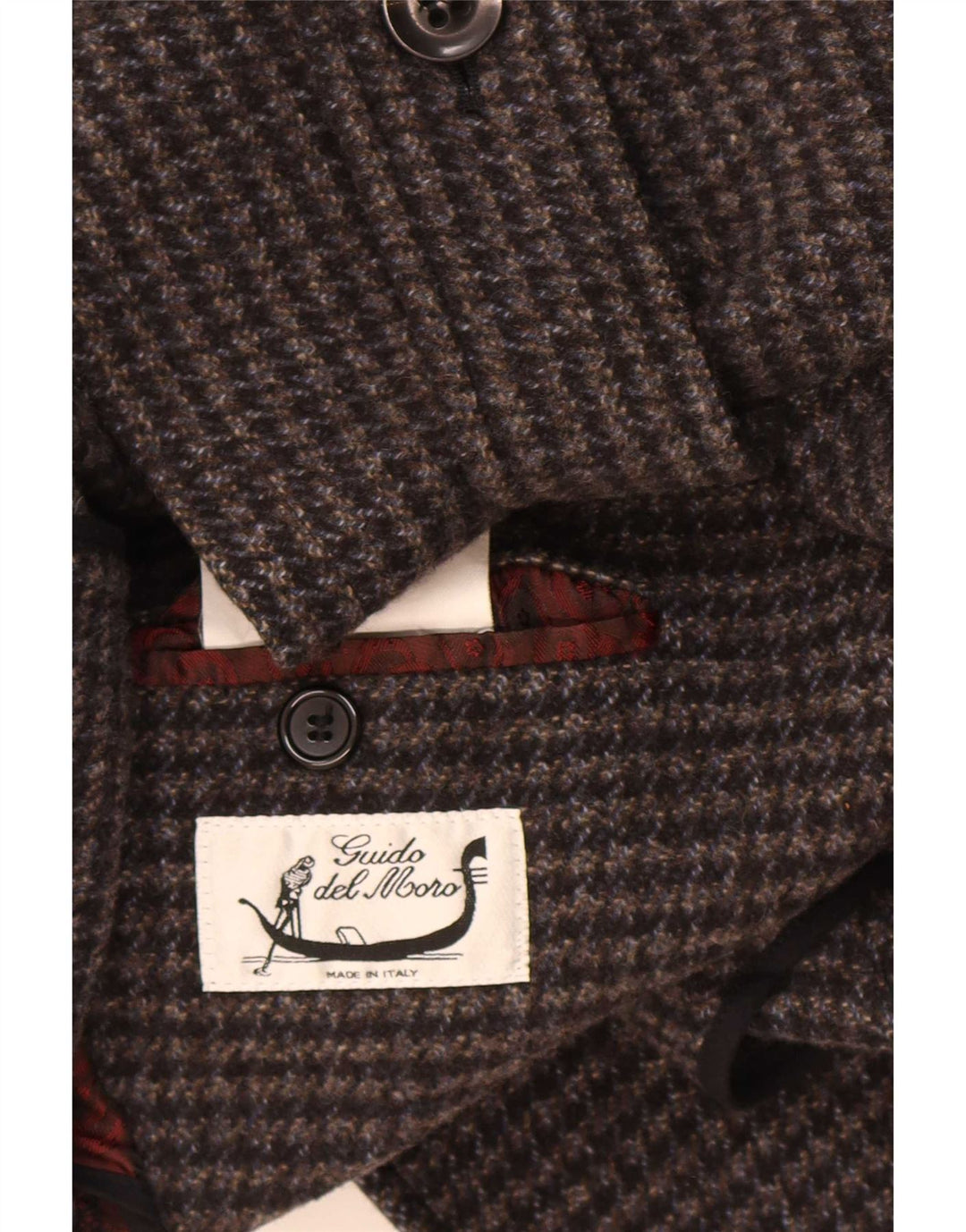 Casaco masculino vintage Pea IT 54 XL cinza Houndstooth lã
