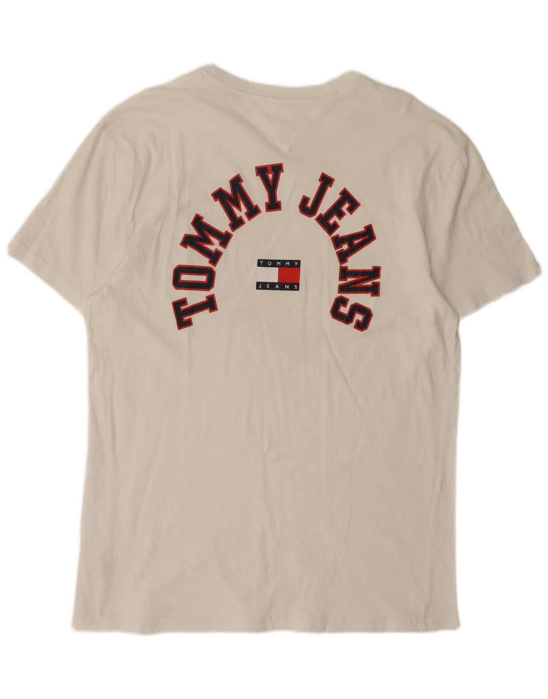 Camiseta masculina TOMMY HILFIGER com estampa gráfica grande de algodão branco