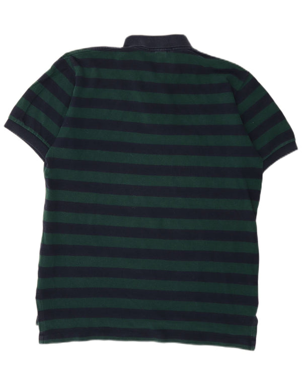 Camisa polo masculina Polo Ralph Lauren de algodão listrado verde médio