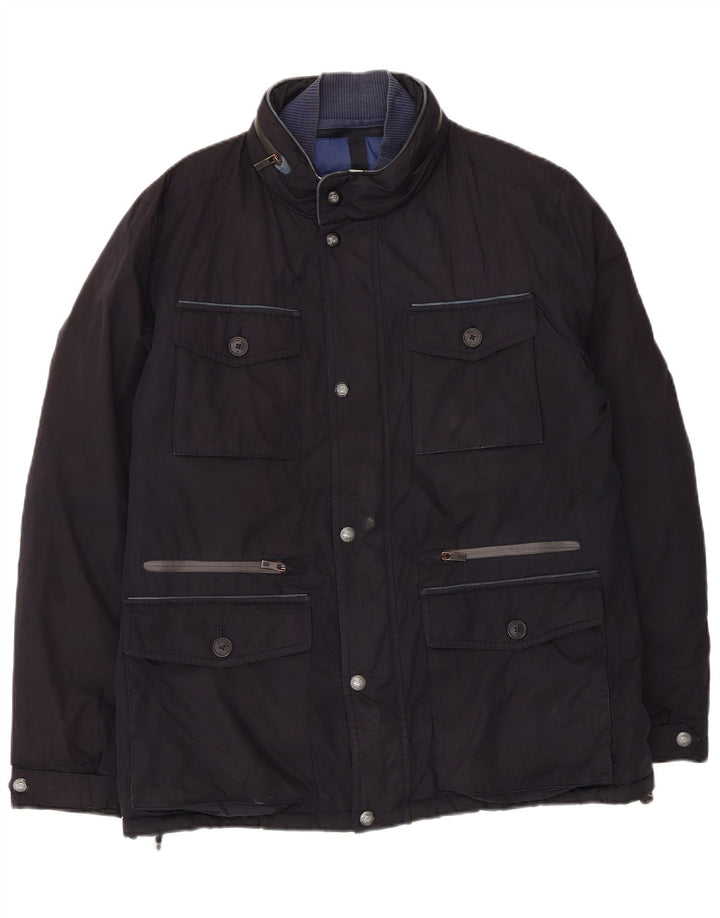 Casaco corta-vento masculino Massimo Dutti com capuz Reino Unido 40 grande azul marinho