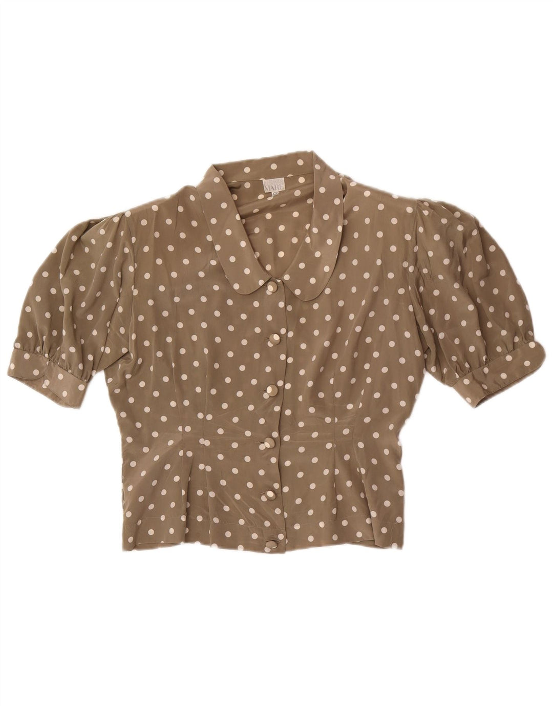 Blusa feminina Andrea Mare manga curta IT 46 grande cinza bolinhas