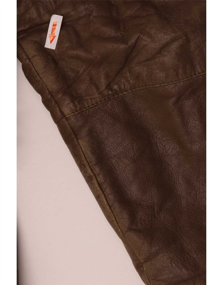 Jaqueta de couro vintage masculina clássica UK 40 grande marrom