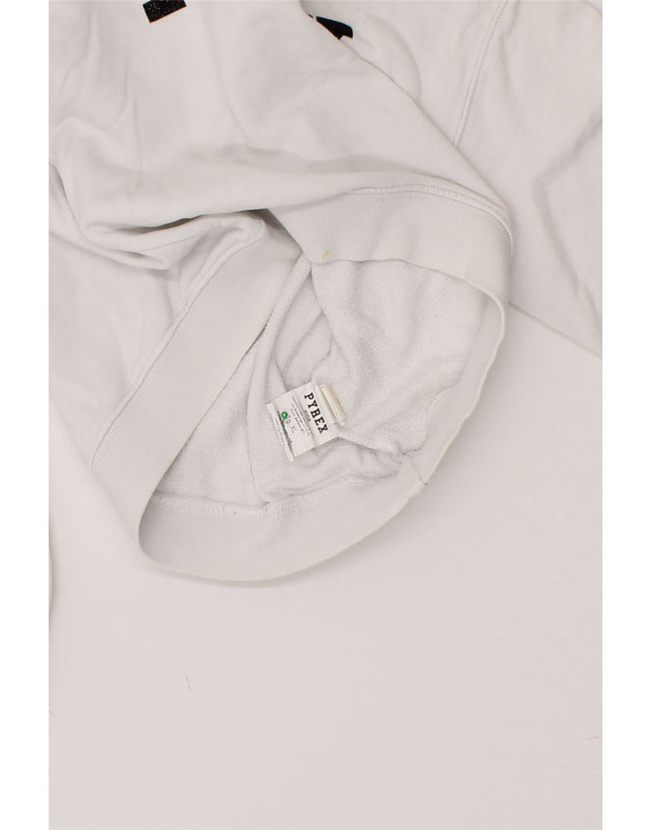 PYREX Girls Crop Graphic Hoodie Jumper 10-11 Years XL  White Cotton Vintage Pyrex and Second-Hand Pyrex from Messina Hembry 