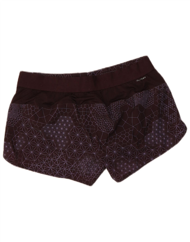 Shorts de natação feminino REEBOK gráfico UK 12/14 médio marrom geométrico