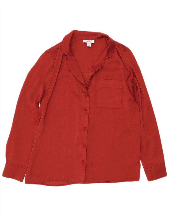 Blusa camisa feminina Topshop Reino Unido 10 poliéster vermelho pequeno