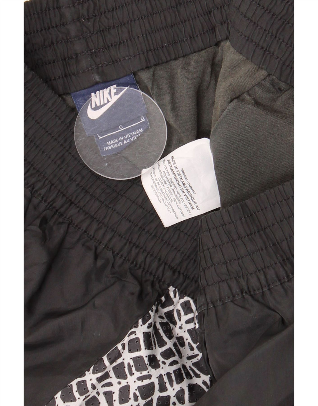 Shorts esportivos femininos NIKE UK 14 grande poliéster geométrico preto